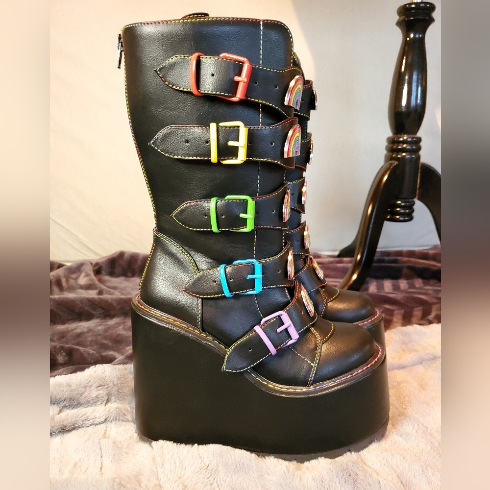 YRU Rainbow Dune Platform Shoes